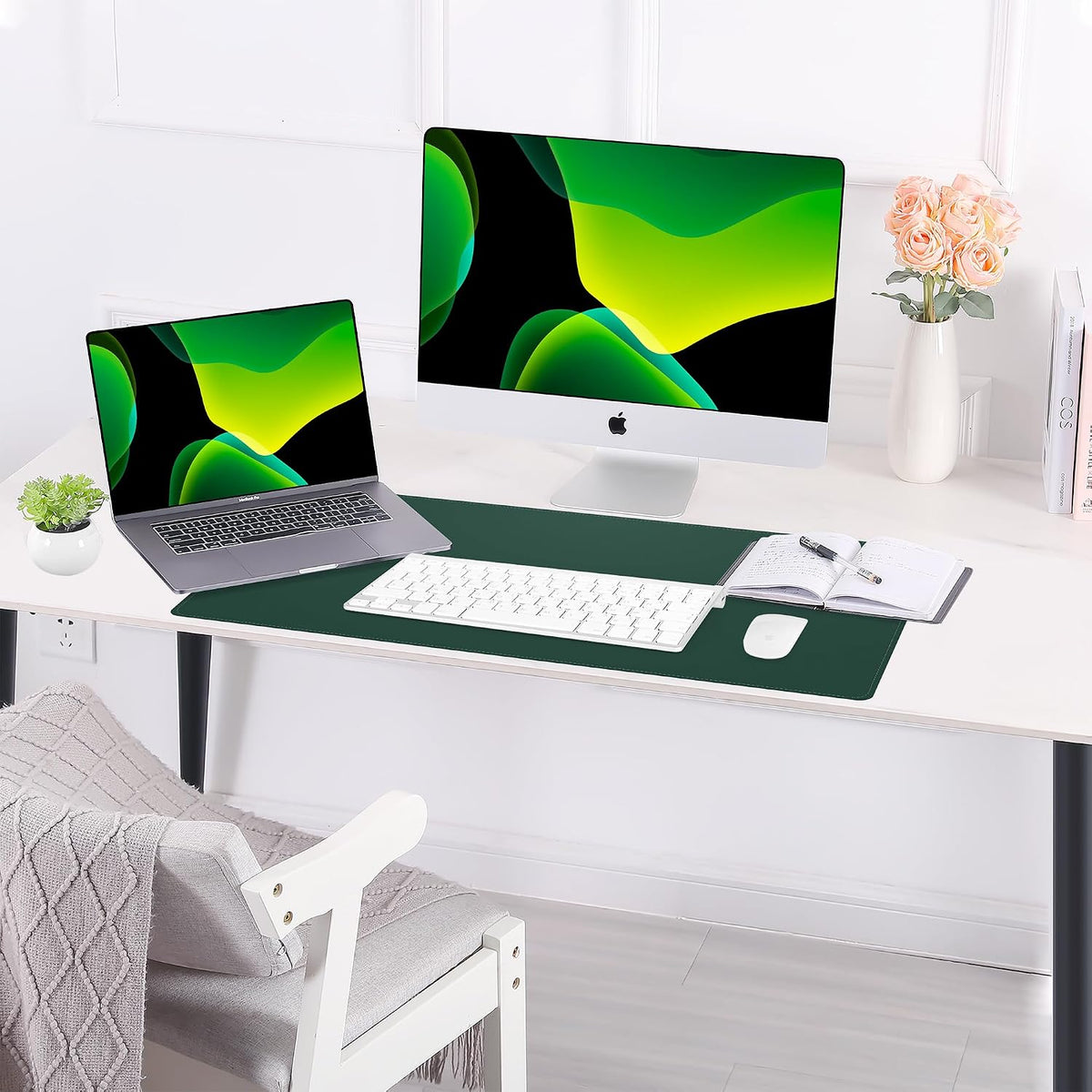 Large Desk Mat, 47" x 17", Black
