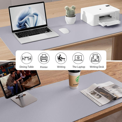 Aothia Leather Office Desk Pad Protector, Non-Slip PU Leather Desk Blotter, Waterproof Laptop Writing Mouse Pad for Office and Home, Black, 31.5" x 15.7" - Colors B