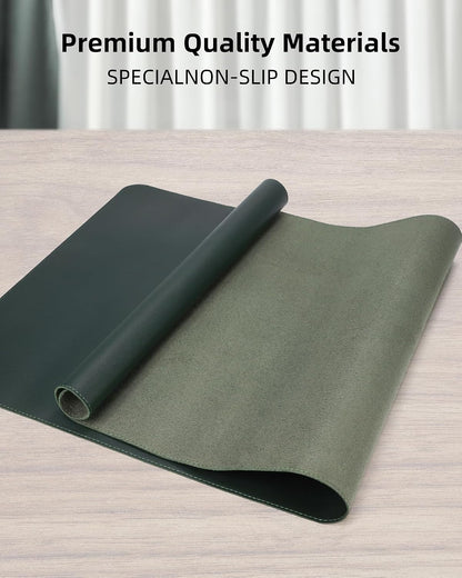 AFIING Large Desk Mat 55" x 24" - PU Leather Desk Pad Protector, Waterproof Non-Slip Extended Mouse Pad for Office Desk, Keyboard, Laptop and Home Workspace (Black)