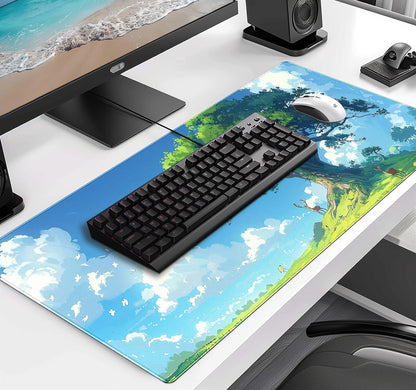 Retro American Flag XL Gaming Mouse Pad with Stitching Edge Laptop Desk Mat