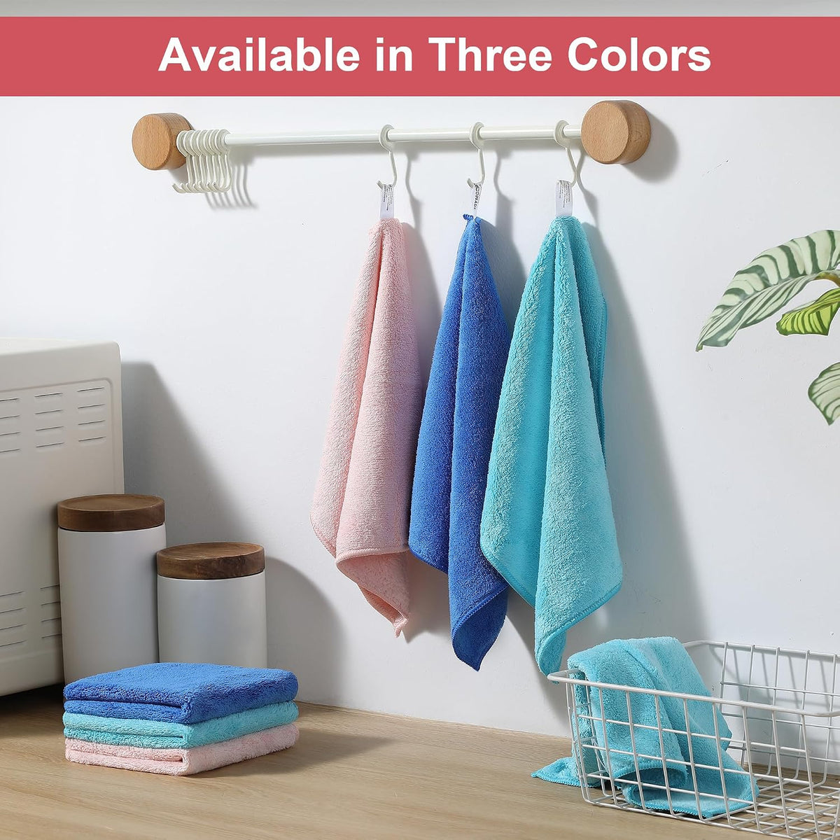 18 Pack Microfiber Cleaning Cloth, Kitchen Towels for Dish Drying Washing, Absorbent Streak Free Lint Free Rags for Cleaning, Reusable and Washable Towels - 10" x 10"