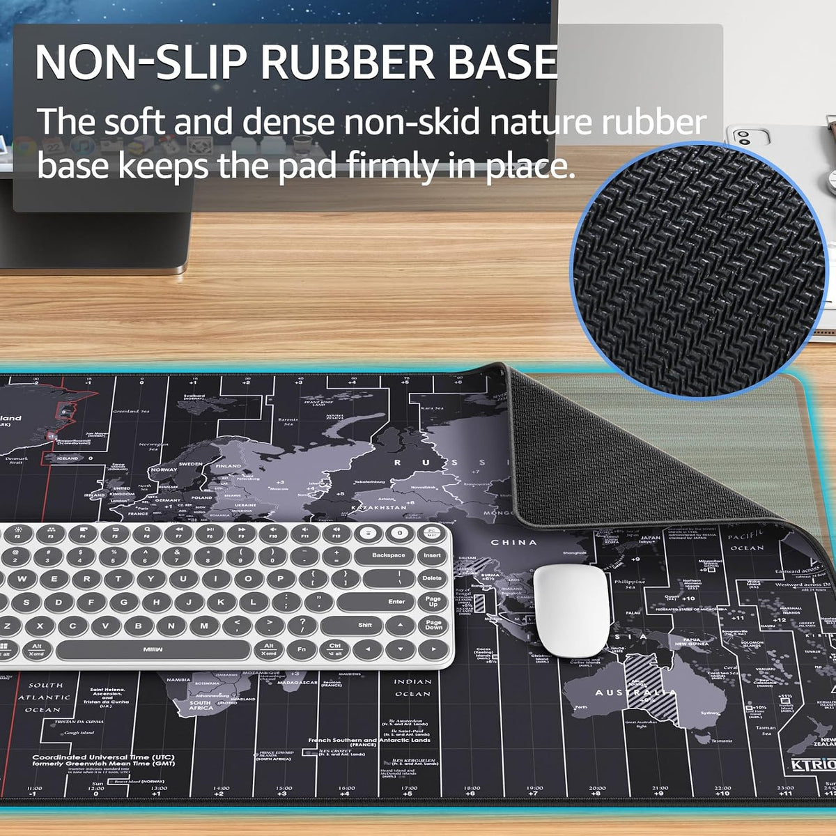 KTRIO Large Gaming Mouse Pad Desk Mat for Gamer, 31.5" x 11.8", Black, XL | Extended Size Design, Superior Micro-Weave Cloth, Non-Slip Rubber Base, Durable Stitched Edges, Water-Resistant Coating
