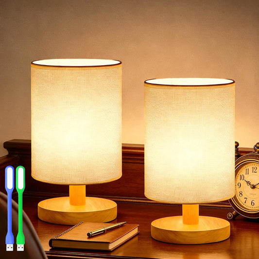 2-Pack Boho Small Table Lamp,Modern Cute Bedside Nightstand Light, Retro Mini Reading Desk Lamp for Bedroom Living Room Office Dorm Bookshelf Dresser Home Decor Restaurant Coffee Shop