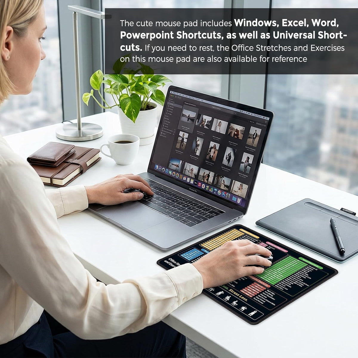 KONVINIT Ergonomic Mouse Pad with Wrist Rest, Small Mousepad with Non-Slip Rubber Base and Smooth Surface, Beach Mouse Pads for Desk, Office Desk Accessories