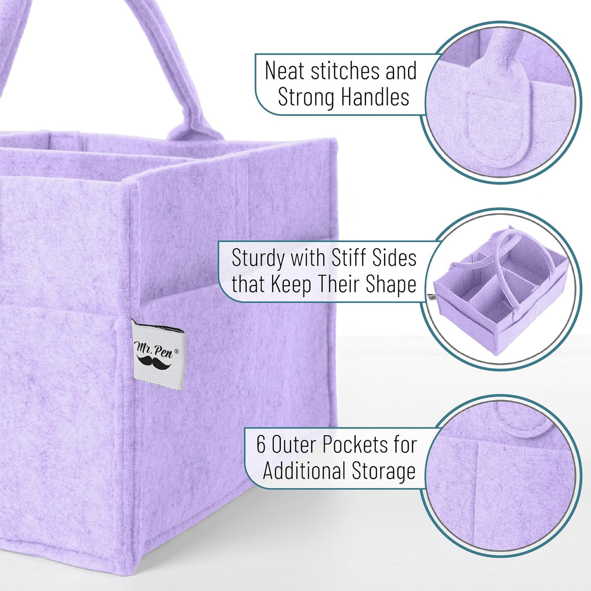 Baby Diaper Caddy Organizer, Gray, Medium