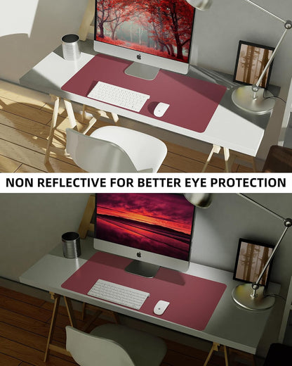 Large Desk pad mat,Mouse Pad,Office Desk Mat, Non-Slip PU Leather Desk Blotter,Large Desk pad,Waterproof Keyboard mat for Office/Home/Decor (Black,48" x 17")