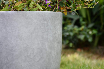Kante 8.9" H x 10" W Small Concrete Planter, Compact Desktop Plant Pot with Drainage Hole & Rubber Plug – Lightweight Breathable Cement Container for Succulents, Cactus, Herbs, Indoor Outdoor, Gift