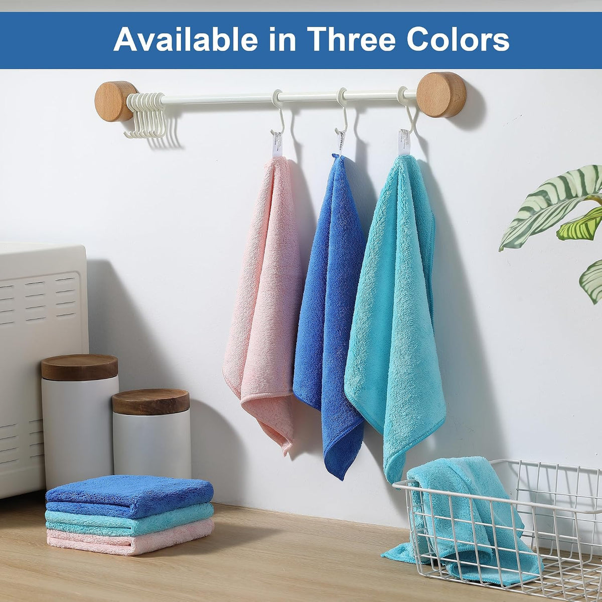 18 Pack Microfiber Cleaning Cloth, Kitchen Towels for Dish Drying Washing, Absorbent Streak Free Lint Free Rags for Cleaning, Reusable and Washable Towels - 10" x 10"
