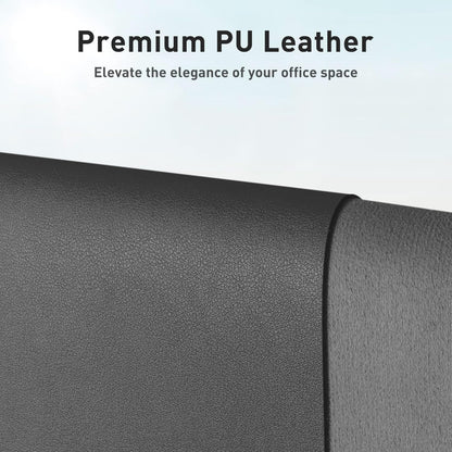 Aothia Leather Office Desk Pad Protector, Non-Slip PU Leather Desk Blotter, Waterproof Laptop Writing Mouse Pad for Office and Home, Black, 31.5" x 15.7" - Colors B