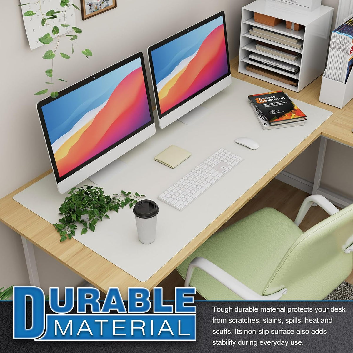 K KNODEL Large Office Leather Desk Mat, Mouse and Keyboard Pad, Computer and Laptop Mat, Desktop Protector and Cover, Writing Pad and Blotter (31.5"x15.7", Black)