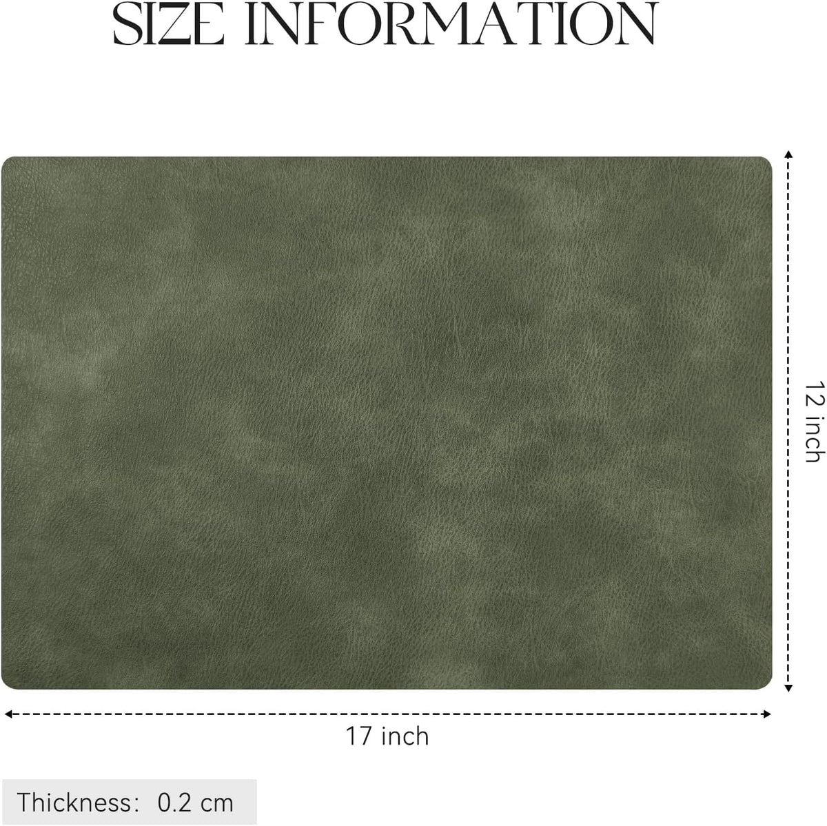 MOSAYT Vinyl Placemats Set of 6-12 X 17 Inch - Faux Leather 100% Waterproof Oil-Proof Wipeable PU Place Mats, Heat Resistant Reversible Table Mats for Kitchen, Dining, Outdoor, Reddish Brown