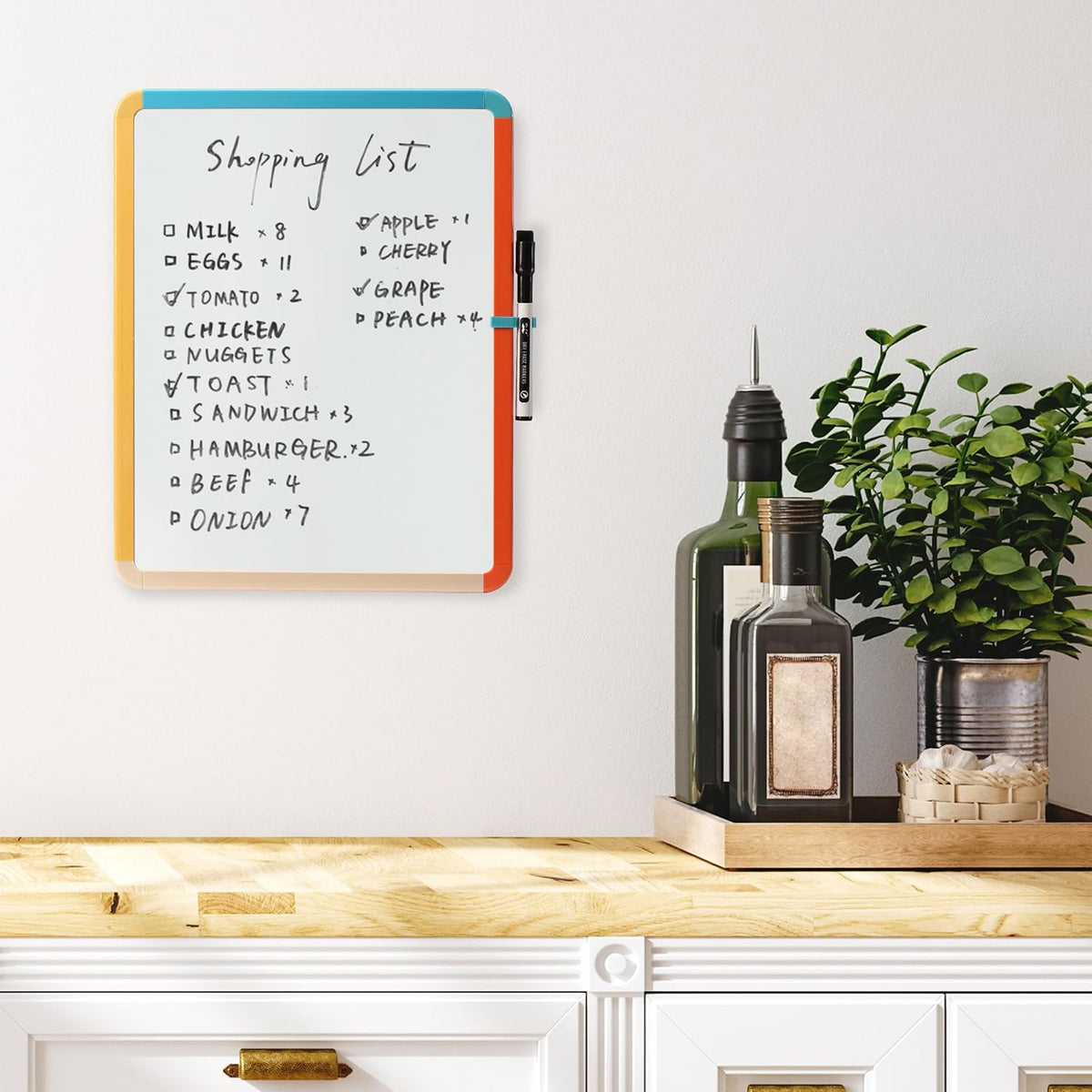 Dry Erase Board, 14” x 11”, White Frame