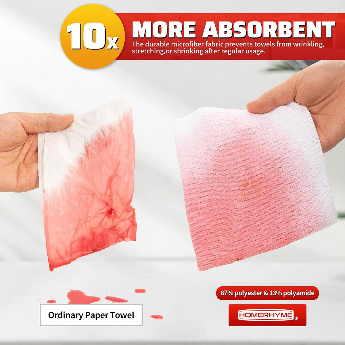 Microfiber Cleaning Cloth, Cleaning Rags Microfiber Towel Bulk Absorbent Lint-Free Wash Cloths, All-Purpose Shop Towels for Cars, Automotive, Garage, Home & Kitchen 11.5"*11.5"