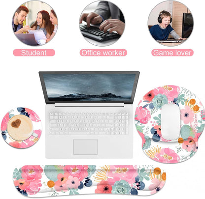 Ergonomic Mouse Pad with Wrist Rest and Keyboard Wrist Rest, Mousepad