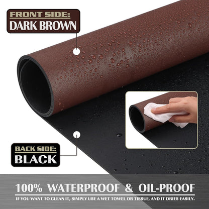 K KNODEL Large Office Leather Desk Mat, Mouse and Keyboard Pad, Computer and Laptop Mat, Desktop Protector and Cover, Writing Pad and Blotter (31.5"x15.7", Black)