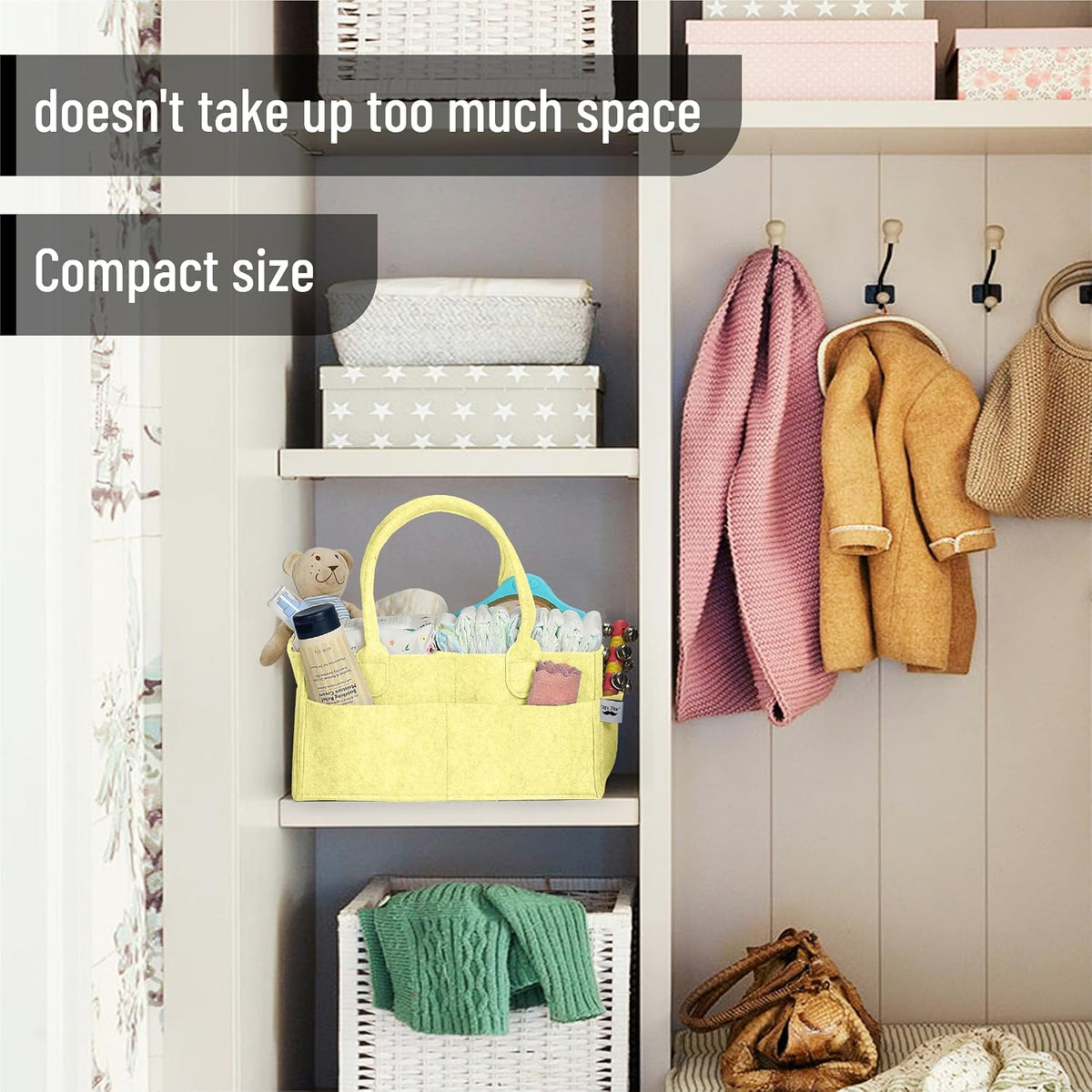 Baby Diaper Caddy Organizer, Gray, Medium