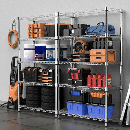 M MZG 450 lbs Steel Storage Shelving 3-Tier Utility Shelving Unit Steel Organizer Wire Rack for Home,Kitchen,Office (11.8" D x 17.7" W x 26.3" H) - Colors B