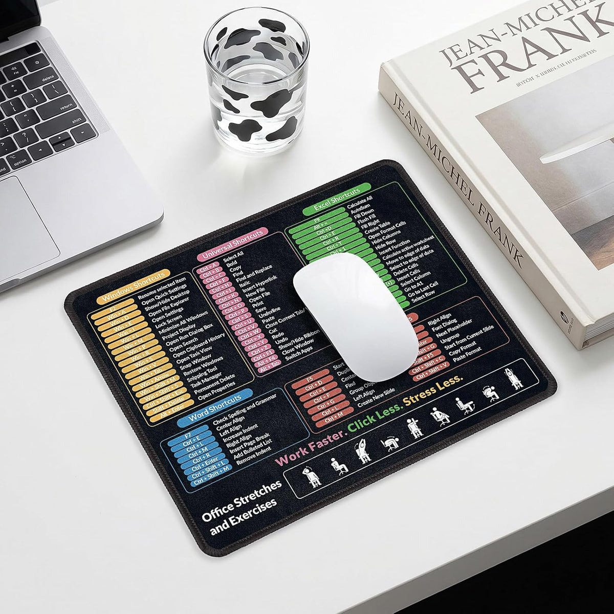 KONVINIT Ergonomic Mouse Pad with Wrist Rest, Small Mousepad with Non-Slip Rubber Base and Smooth Surface, Beach Mouse Pads for Desk, Office Desk Accessories