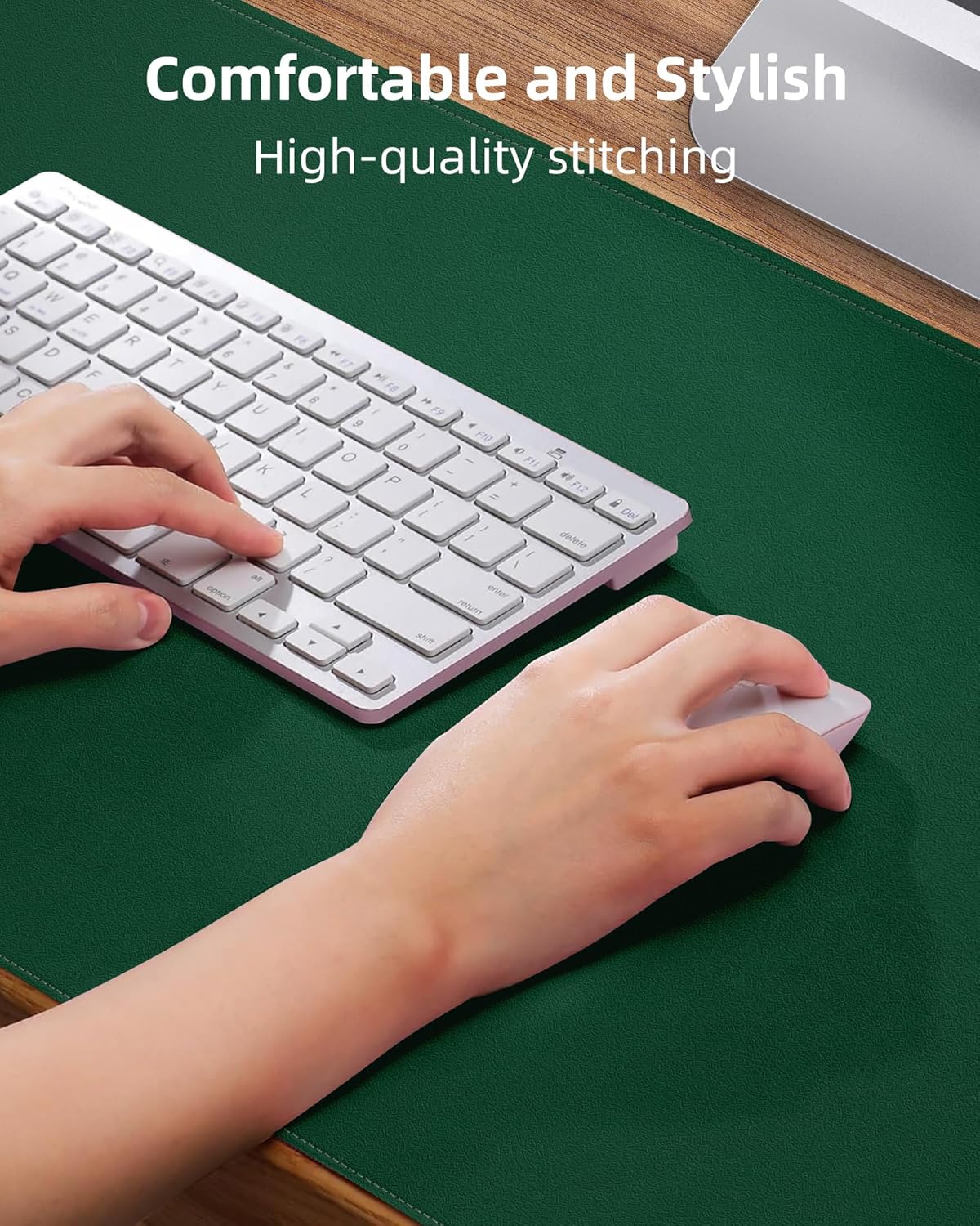 AFIING Large Desk Mat 55" x 24" - PU Leather Desk Pad Protector, Waterproof Non-Slip Extended Mouse Pad for Office Desk, Keyboard, Laptop and Home Workspace (Black)