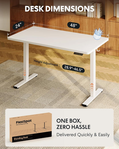 EN1 48"x24" One-Piece Standing Desk, White