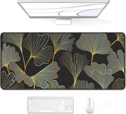 Auhoahsil Desk Mat, Ultra Large Mouse Pad, XXL Gaming Mousepad, Green Tropical Leaves Deskpad, Big Extended Full Size Mouse Pad, Desktop Desk Matt for Keyboard, Laptop & Computer, 35.5 x 15.7 in - Colors B