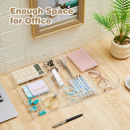 Clear Acrylic Drawer Organizer,6 Compartments,Large
