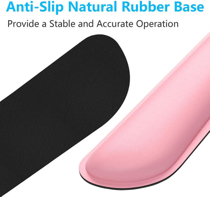 Mouse Wrist Rest, Ergonomic Memory Foam Mouse Wrist for Computer Desk Mats Support, PU Leather Hand Rest Pad Cushion for Gaming, Laptop, Men, Women, Pain Relief & Easy Typing, Black