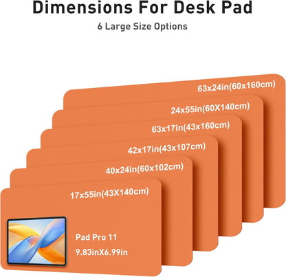 Aothia Leather Office Desk Pad Protector, Non-Slip PU Leather Desk Blotter, Waterproof Laptop Writing Mouse Pad for Office and Home, Black, 31.5" x 15.7" - Colors A