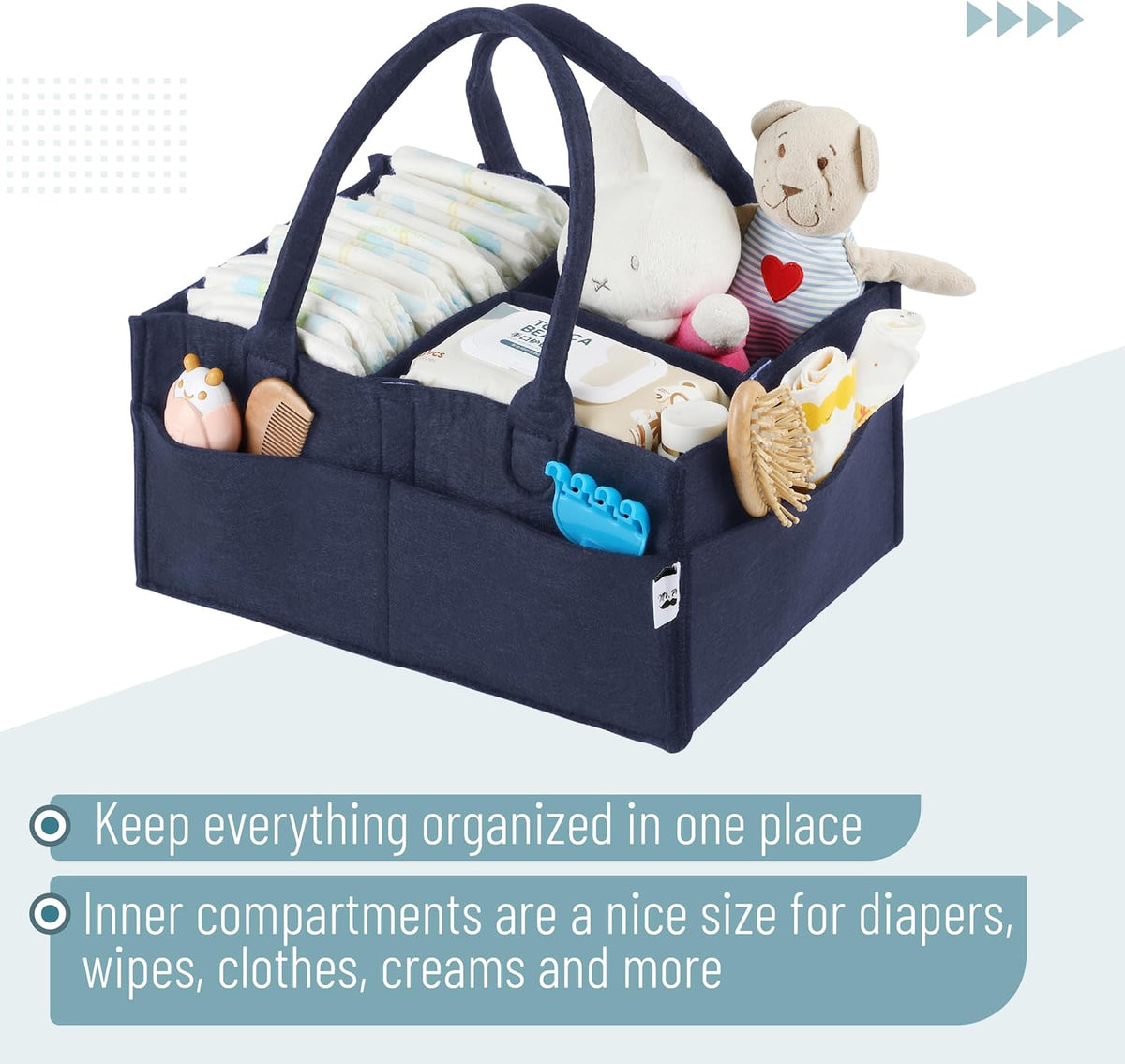 Baby Diaper Caddy Organizer, Gray, Medium