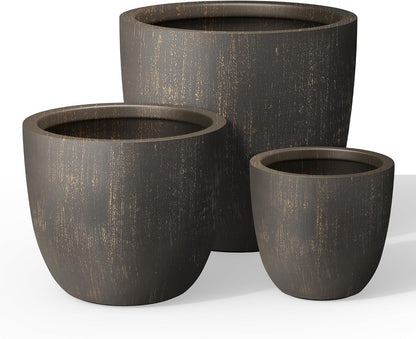 Kante 8.9" H x 10" W Small Concrete Planter, Compact Desktop Plant Pot with Drainage Hole & Rubber Plug – Lightweight Breathable Cement Container for Succulents, Cactus, Herbs, Indoor Outdoor, Gift