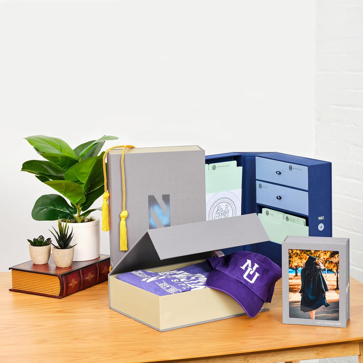 Savor | All-in-One Desk Organizer | Blue – Keep Desk, Office, and Home Organized All-in-One Storage System for Important Files, Documents, Stationery, and Office Supplies
