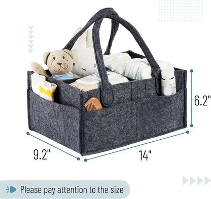 Baby Diaper Caddy Organizer, Gray, Medium