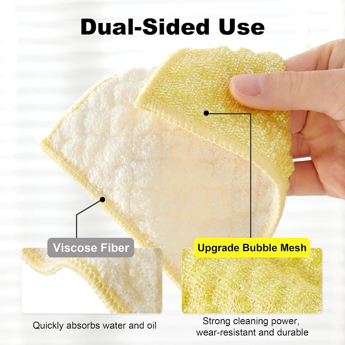 18 Pack Microfiber Cleaning Cloth, Kitchen Towels for Dish Drying Washing, Absorbent Streak Free Lint Free Rags for Cleaning, Reusable and Washable Towels - 10" x 10"