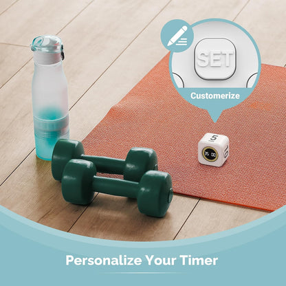 KADAMS Pomodoro Cube Timer Productivity Visual Timer - 5/10/25/50 Min Rotating Countdown (1, Green)