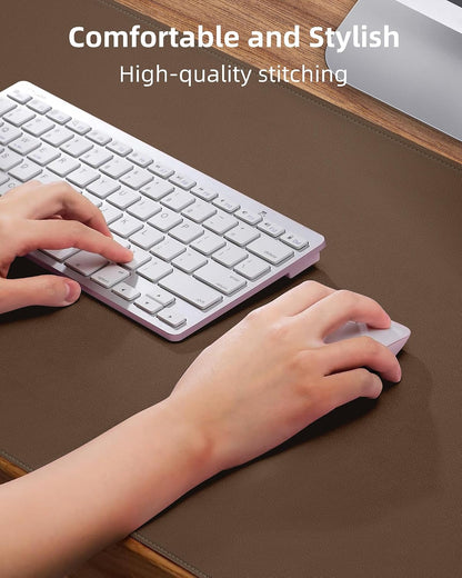 AFIING Large Desk Mat 55" x 24" - PU Leather Desk Pad Protector, Waterproof Non-Slip Extended Mouse Pad for Office Desk, Keyboard, Laptop and Home Workspace (Black)
