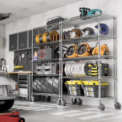 M MZG 450 lbs Steel Storage Shelving 3-Tier Utility Shelving Unit Steel Organizer Wire Rack for Home,Kitchen,Office (11.8" D x 17.7" W x 26.3" H) - Colors B