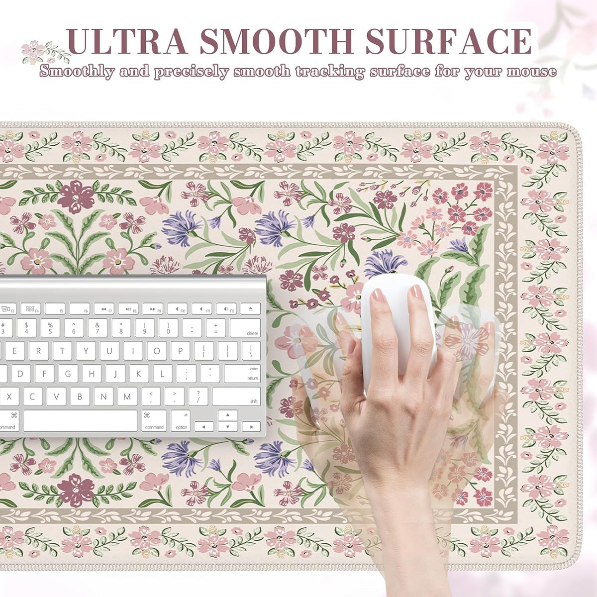 iCasso Desk Mat for Keyboard and Mouse, Large Mouse Pad, Desk Pad Mat, Anti-Slip Big Mousepad with Stitched Edges for Computer Desktop(Deep Green)