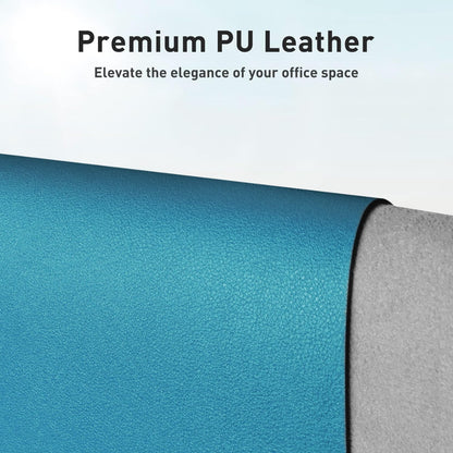 Aothia Leather Office Desk Pad Protector, Non-Slip PU Leather Desk Blotter, Waterproof Laptop Writing Mouse Pad for Office and Home, Black, 31.5" x 15.7" - Colors B