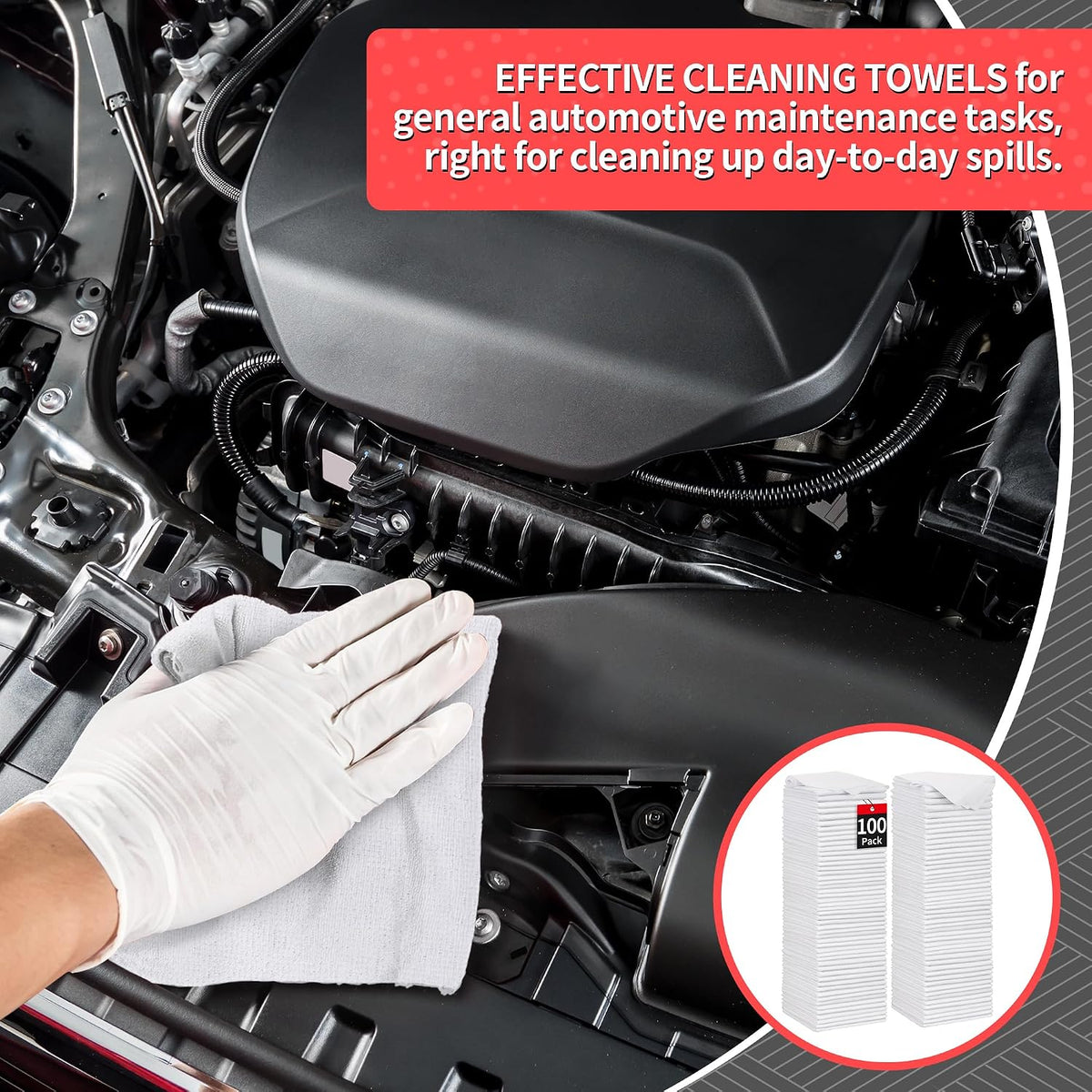 Microfiber Cleaning Cloth, Cleaning Rags Microfiber Towel Bulk Absorbent Lint-Free Wash Cloths, All-Purpose Shop Towels for Cars, Automotive, Garage, Home & Kitchen 11.5"*11.5"