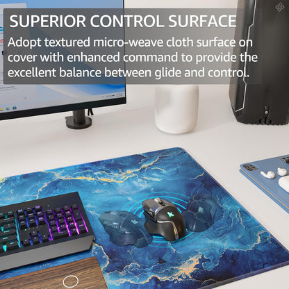 KTRIO Large Gaming Mouse Pad Desk Mat for Gamer, 31.5" x 11.8", Black, XL | Extended Size Design, Superior Micro-Weave Cloth, Non-Slip Rubber Base, Durable Stitched Edges, Water-Resistant Coating