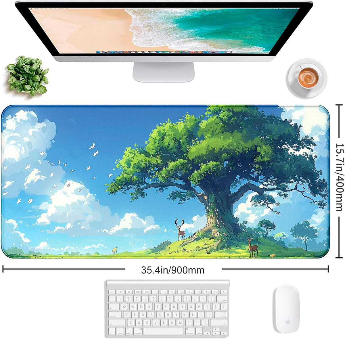 Retro American Flag XL Gaming Mouse Pad with Stitching Edge Laptop Desk Mat