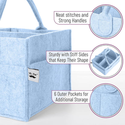 Baby Diaper Caddy Organizer, Gray, Medium