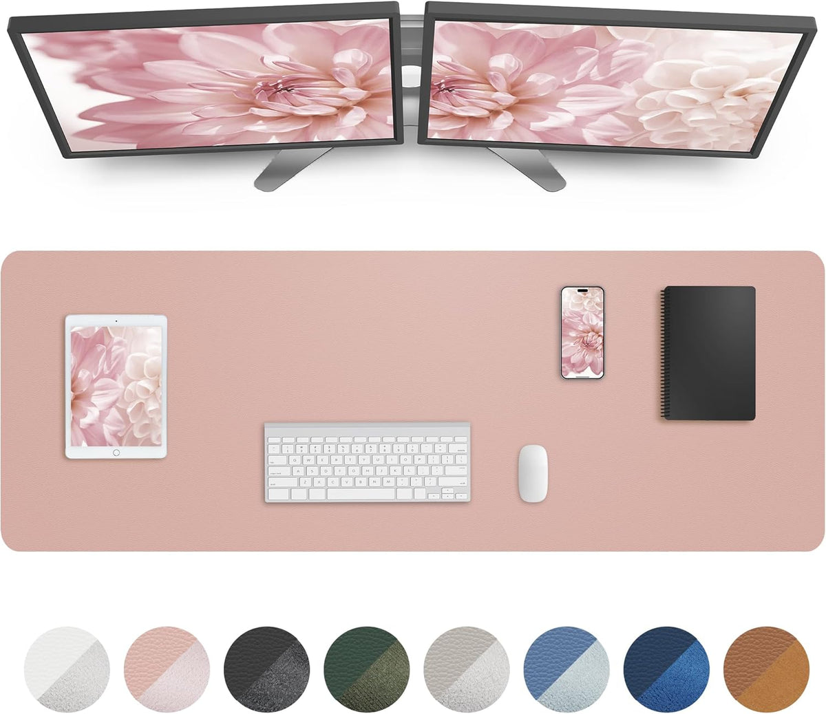 Large Desk pad mat,Mouse Pad,Office Desk Mat, Non-Slip PU Leather Desk Blotter,Large Desk pad,Waterproof Keyboard mat for Office/Home/Decor (Black,48" x 17")
