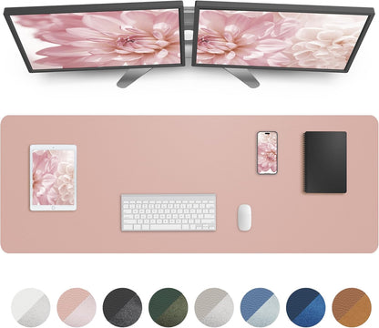 Large Desk pad mat,Mouse Pad,Office Desk Mat, Non-Slip PU Leather Desk Blotter,Large Desk pad,Waterproof Keyboard mat for Office/Home/Decor (Black,48" x 17")