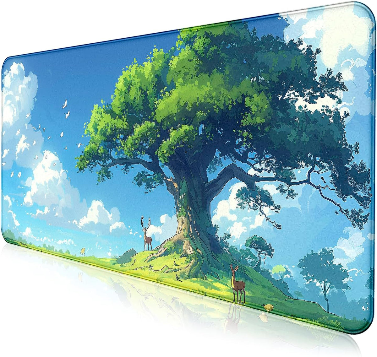 Retro American Flag XL Gaming Mouse Pad with Stitching Edge Laptop Desk Mat