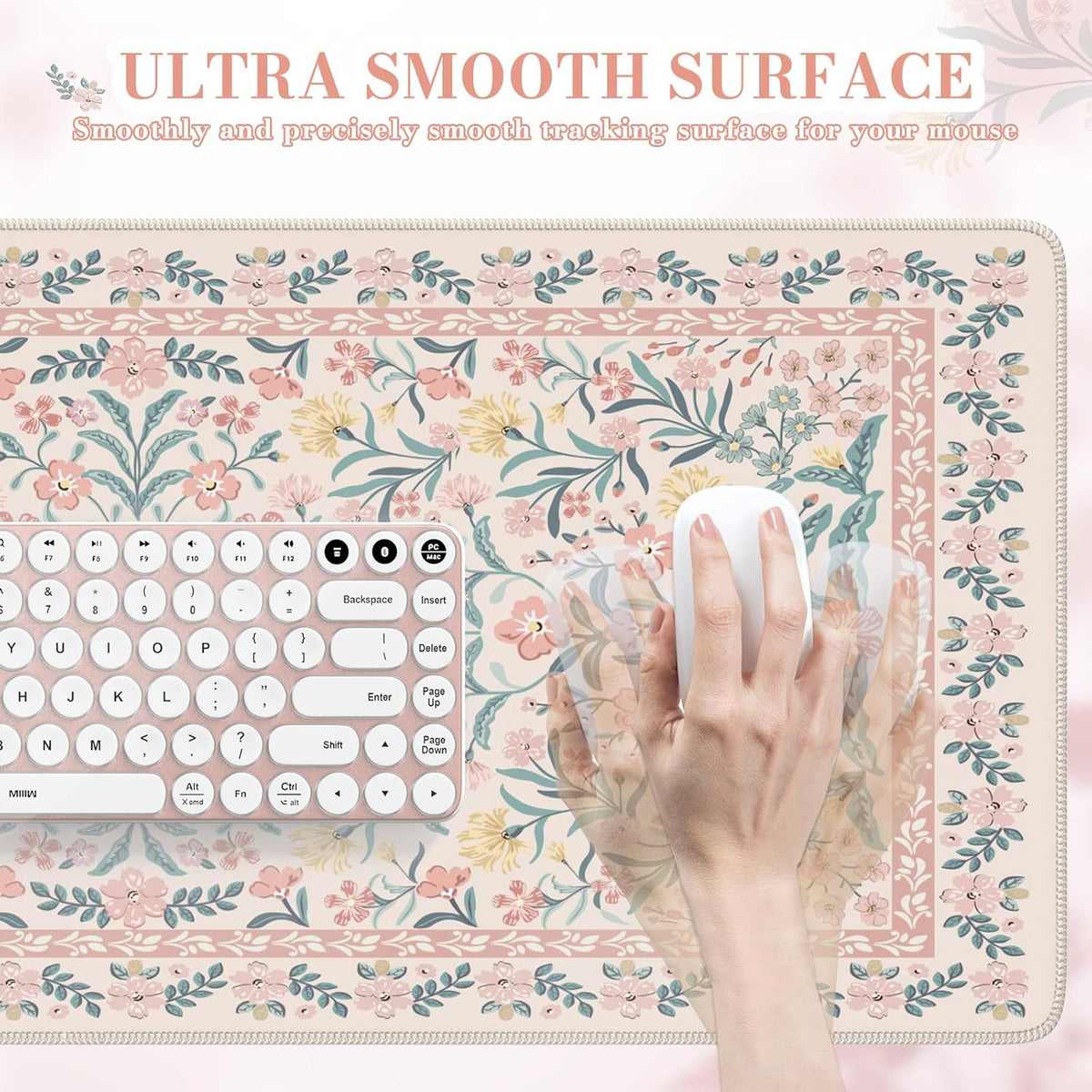 iCasso Desk Mat for Keyboard and Mouse, Large Mouse Pad, Desk Pad Mat, Anti-Slip Big Mousepad with Stitched Edges for Computer Desktop(Deep Green)