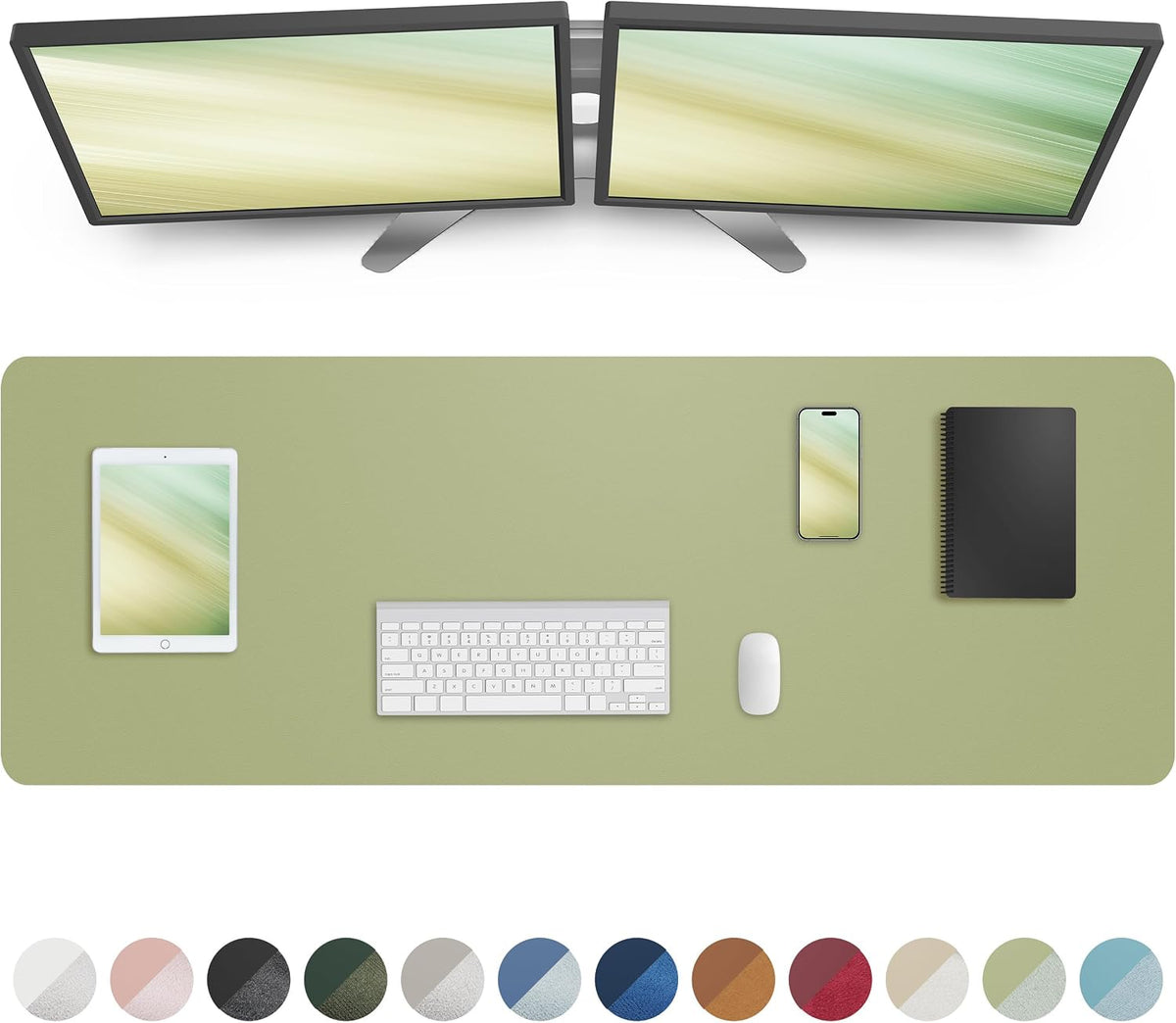 Large Desk pad mat,Mouse Pad,Office Desk Mat, Non-Slip PU Leather Desk Blotter,Large Desk pad,Waterproof Keyboard mat for Office/Home/Decor (Black,48" x 17")