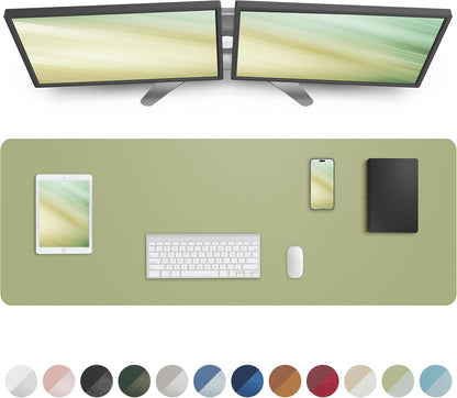 Large Desk pad mat,Mouse Pad,Office Desk Mat, Non-Slip PU Leather Desk Blotter,Large Desk pad,Waterproof Keyboard mat for Office/Home/Decor (Black,48" x 17")