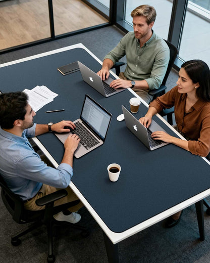 35.4" x 17" Large PU Leather Desk Mat for Keyboard and Mouse - Waterproof Non-Slip Desk Pad Protector for Office, Home, Writing Desk, Black