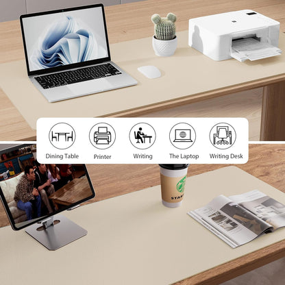 Aothia Leather Office Desk Pad Protector, Non-Slip PU Leather Desk Blotter, Waterproof Laptop Writing Mouse Pad for Office and Home, Black, 31.5" x 15.7" - Colors B